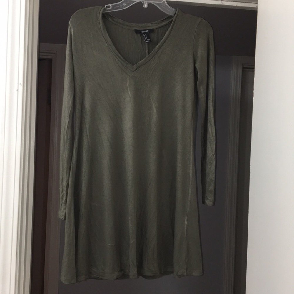 Army green t shirt dress